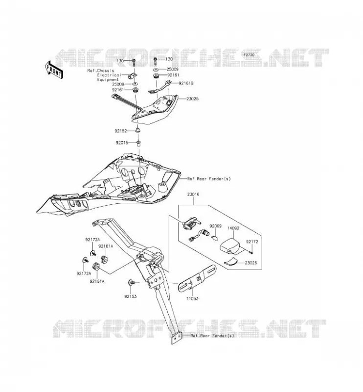 FEUX ARRI&Egrave;RE(S) Kawasaki MOTOS 1000 2014 Z1000SX ABS  ZX1000MEF