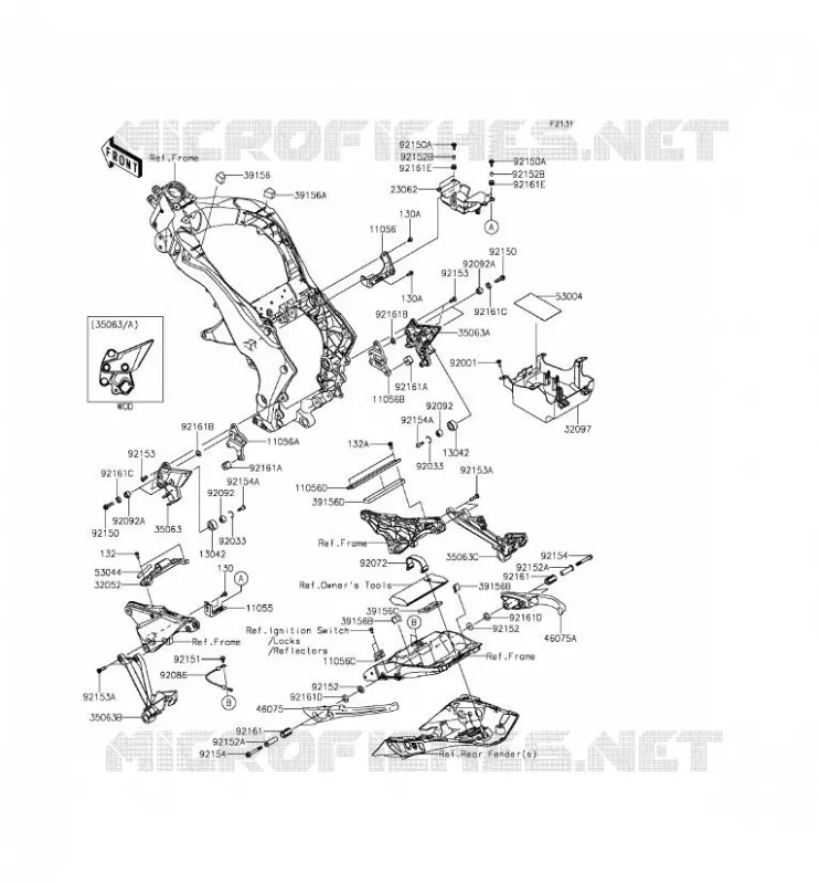 PIECE DE CADRE (COUVERTURE) Kawasaki MOTOS 1000 2014 Z1000SX ABS  ZX1000MEF