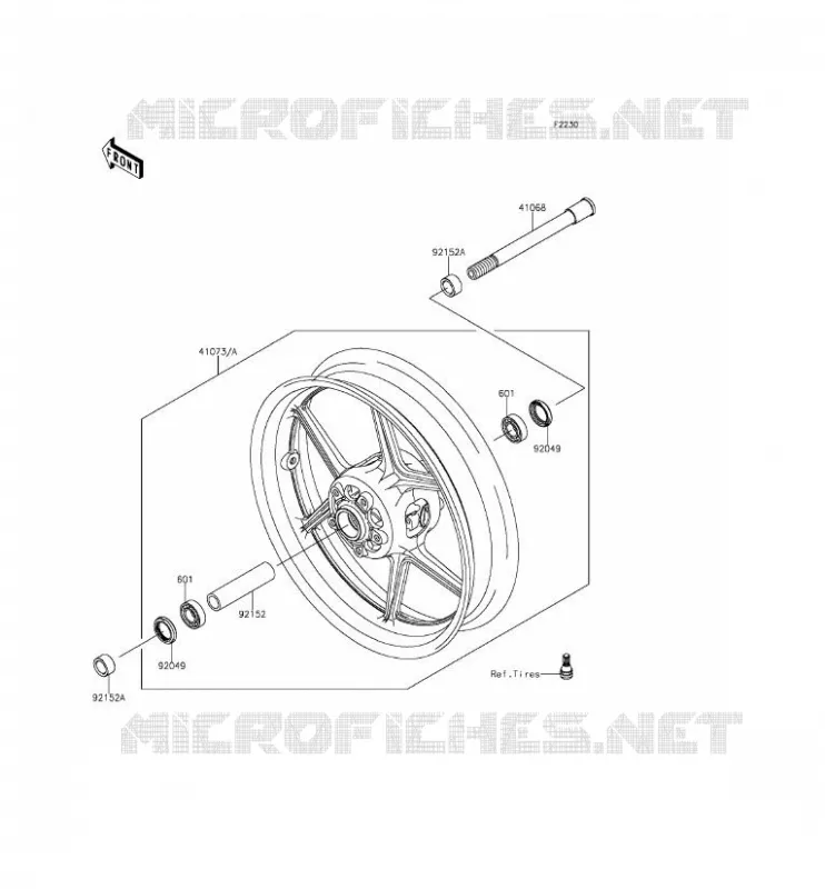 ROUE AVANT Kawasaki MOTOS 1000 2014 Z1000SX ABS  ZX1000MEF