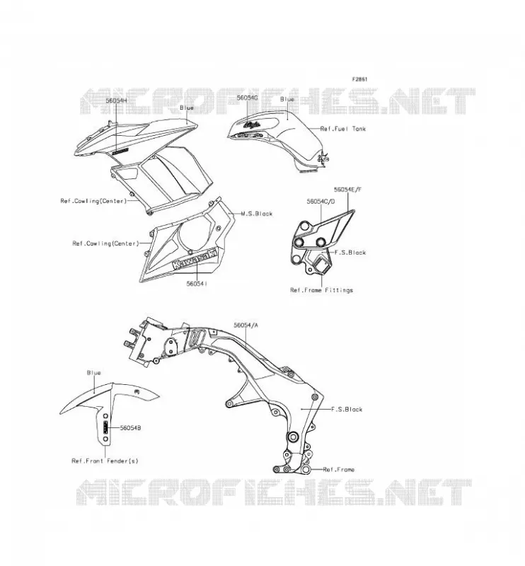 STICKER(BLEU) Kawasaki MOTOS 1000 2014 Z1000SX ABS  ZX1000MEF