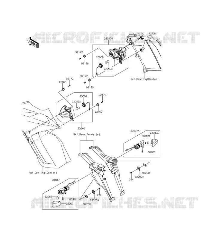 CLIGNOTANTS Kawasaki MOTOS 1000 2014 Z1000SX ABS  ZX1000MEF