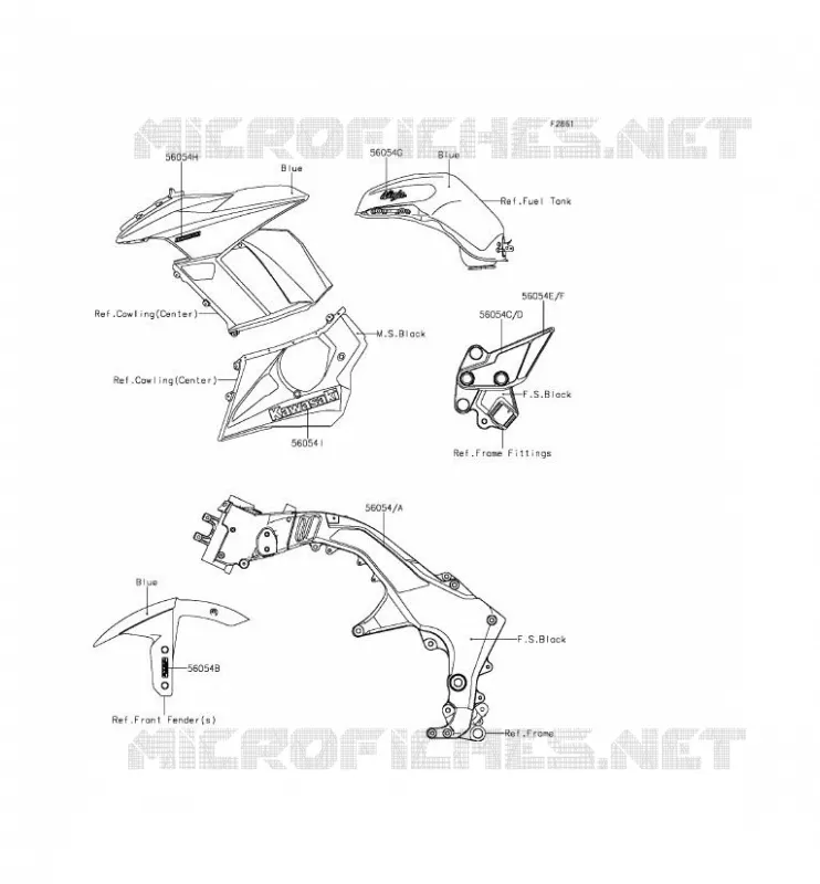 STICKER(BLEU) Kawasaki MOTOS 1000 2014 Z1000SX ABS  ZX1000MEF