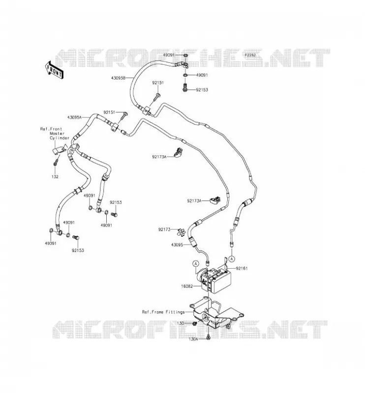 DURITE DE FREIN Kawasaki MOTOS 1000 2014 Z1000SX ABS  ZX1000MEF