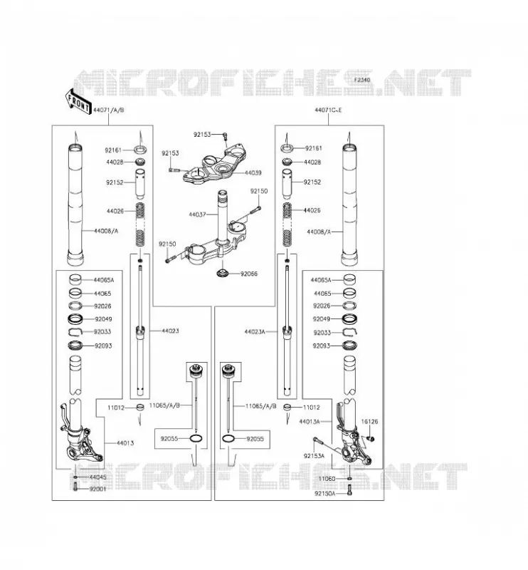 FOURCHE Kawasaki MOTOS 1000 2014 Z1000SX ABS  ZX1000MEF