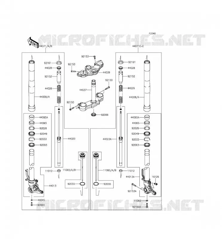 FOURCHE Kawasaki MOTOS 1000 2014 Z1000SX ABS  ZX1000MEF