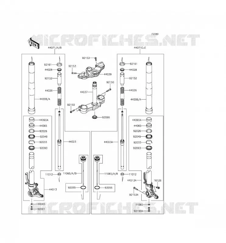 FOURCHE Kawasaki MOTOS 1000 2015 Z1000SX ABS  ZX1000MFF