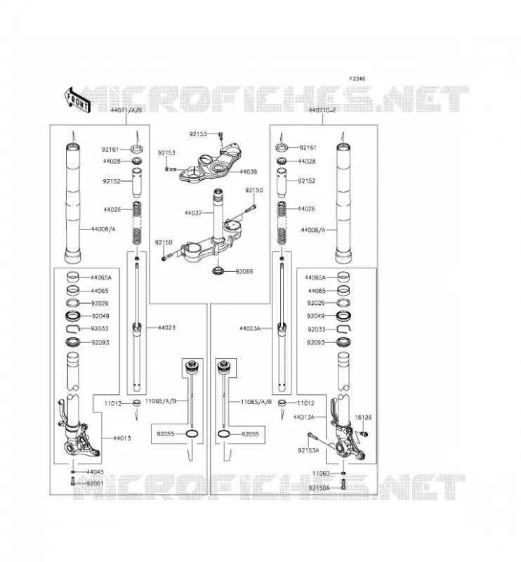 FOURCHE Kawasaki MOTOS 1000 2015 Z1000SX ABS  ZX1000MFF