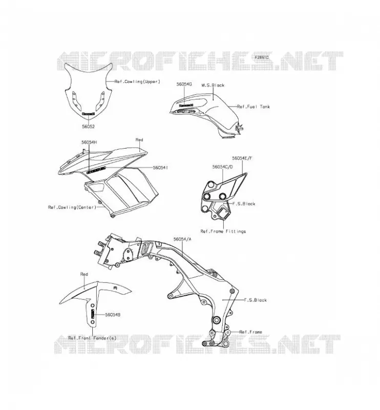 STICKER(RED) Kawasaki MOTOS 1000 2015 Z1000SX ABS  ZX1000MFF