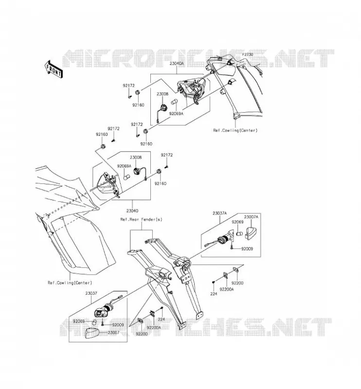 CLIGNOTANTS Kawasaki MOTOS 1000 2015 Z1000SX ABS  ZX1000MFF