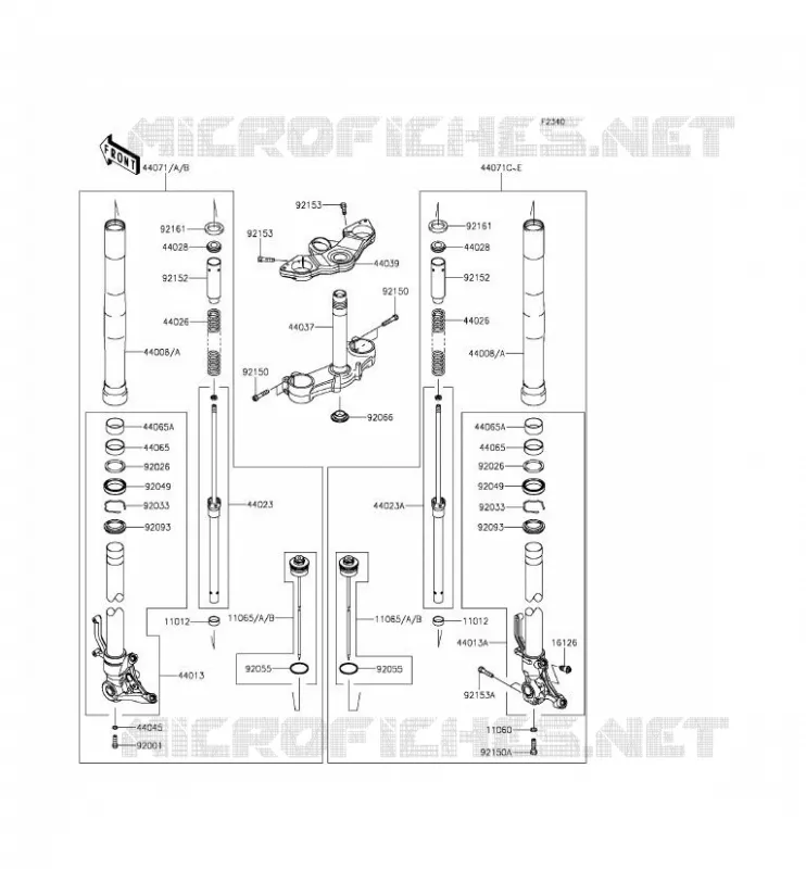FOURCHE Kawasaki MOTOS 1000 2015 Z1000SX ABS  ZX1000MFF