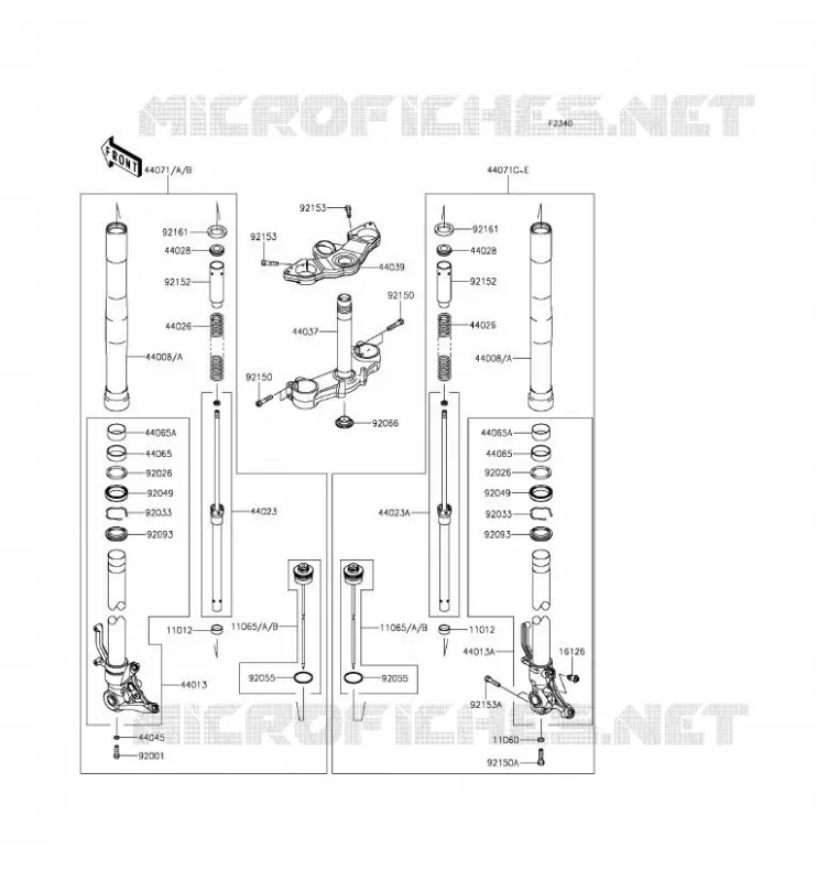 FOURCHE Kawasaki MOTOS 1000 2015 Z1000SX ABS  ZX1000MFF