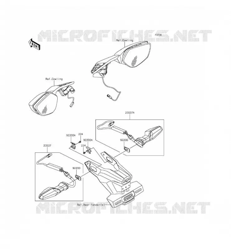 CLIGNOTANTS Kawasaki MOTOS 1000 2015 NINJA H2  ZX1000NFF