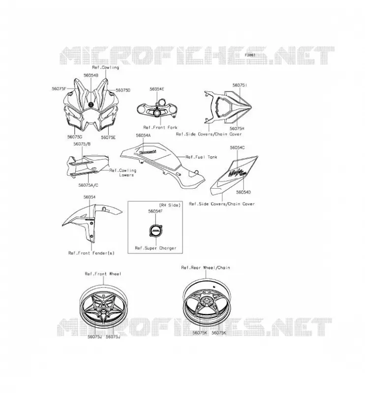 STICKER Kawasaki MOTOS 1000 2015 NINJA H2  ZX1000NFF