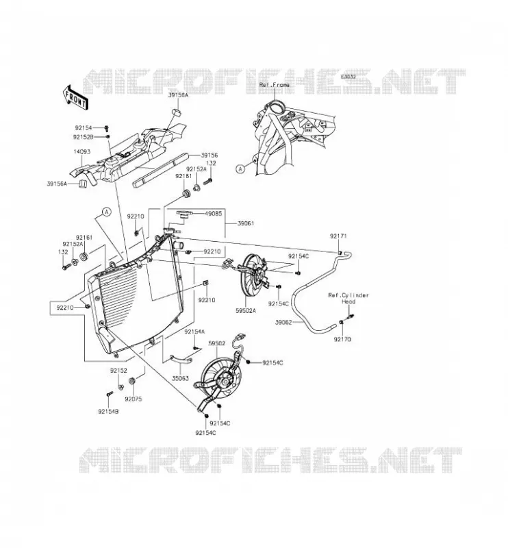 RADIATEUR Kawasaki MOTOS 1000 2015 NINJA H2  ZX1000NFF