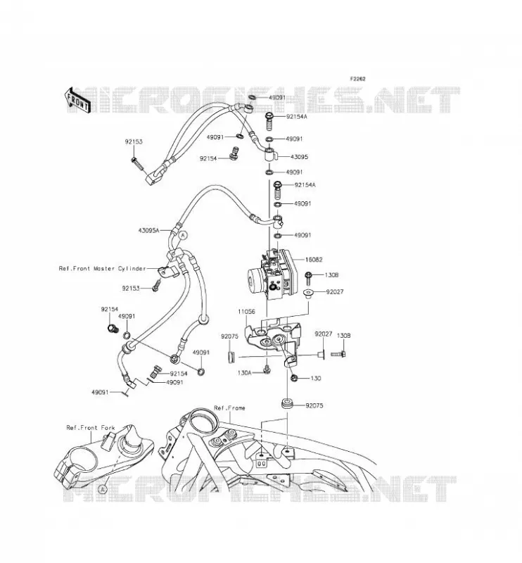 DURITE DE FREIN Kawasaki MOTOS 1000 2015 NINJA H2R  ZX1000PFF