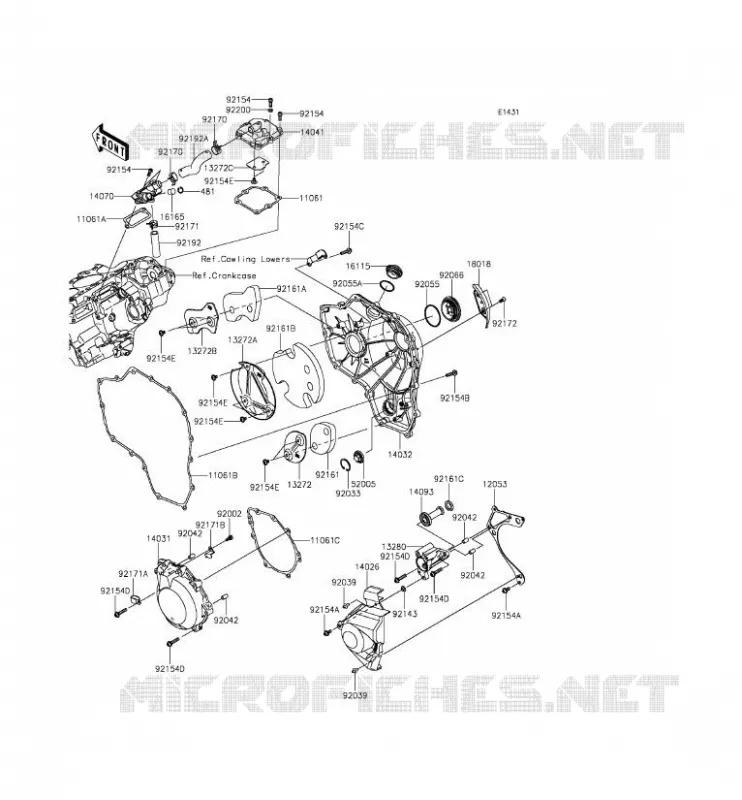 COUVERCLES MOTEUR Kawasaki MOTOS 1000 2015 NINJA H2R  ZX1000PFF