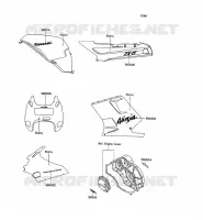 STICKER (EBONY) pour Kawasaki ZZR1100 1990