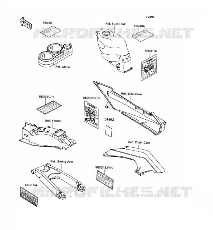 LABEL Kawasaki MOTOS 1100 1991 ZZR1100  ZX1100-C2