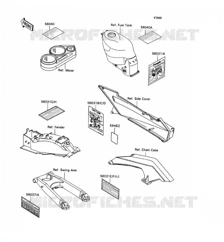 LABEL Kawasaki MOTOS 1100 1992 ZZR1100  ZX1100-C3