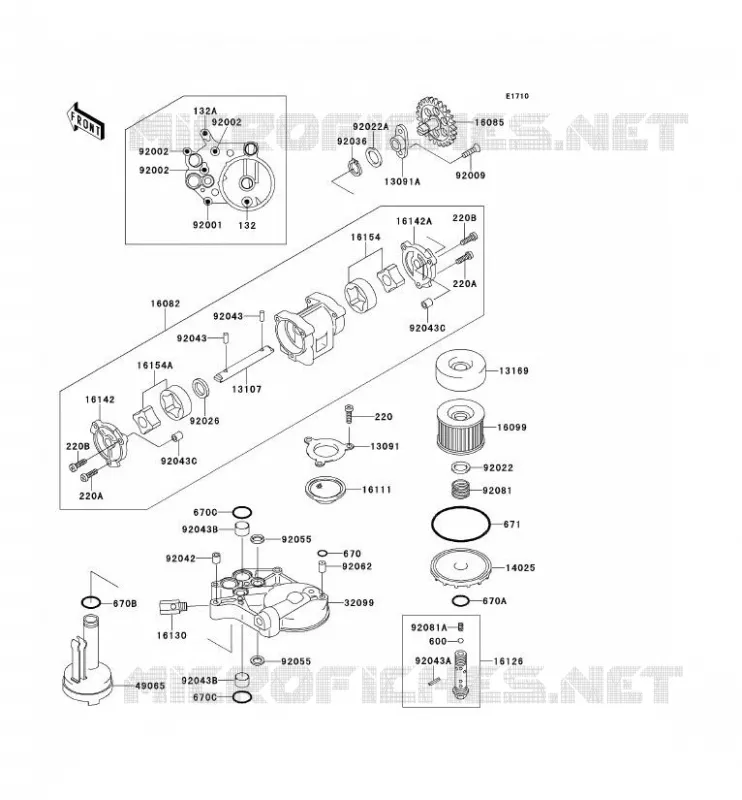 POMPE A HUILE Kawasaki MOTOS 1100 1993 ZZR1100  ZX1100-D1