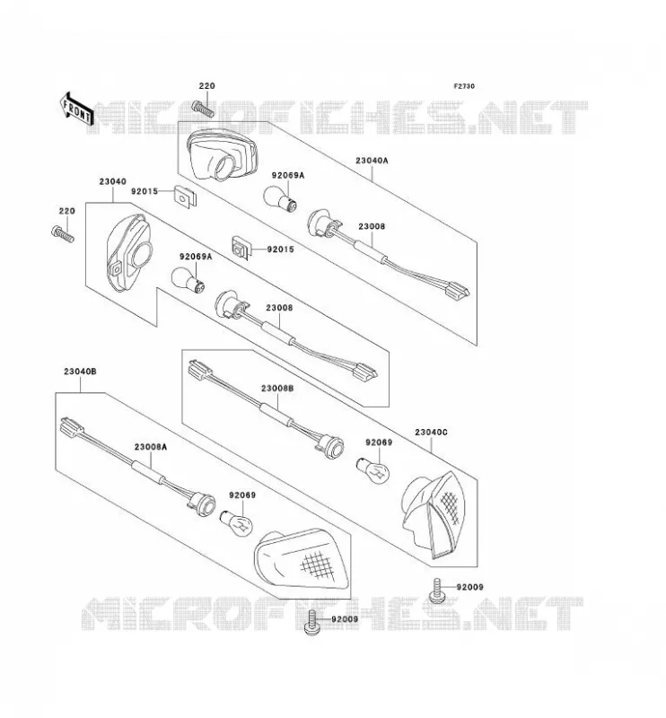 CLIGNOTANTS Kawasaki MOTOS 1100 1994 ZZR1100  ZX1100-D2