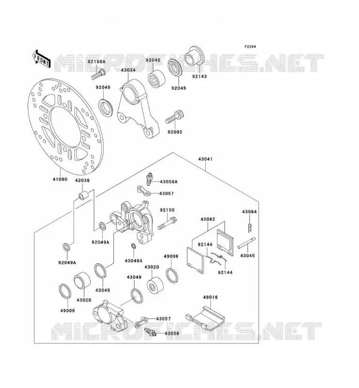 FREIN ARRIERE Kawasaki MOTOS 1100 1994 ZZR1100  ZX1100-D2