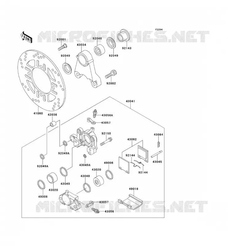 FREIN ARRIERE Kawasaki MOTOS 1100 1994 ZZR1100  ZX1100-D2