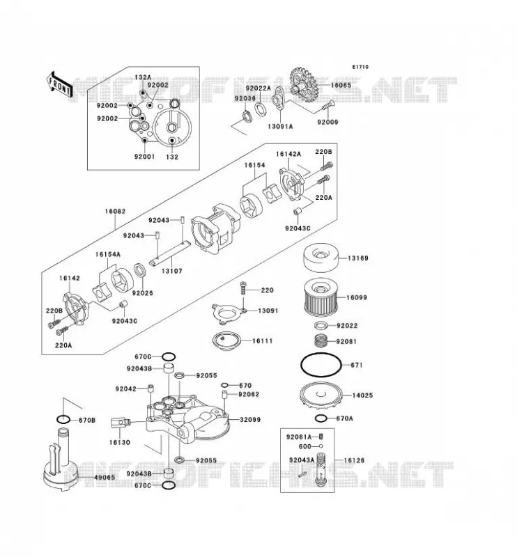POMPE A HUILE Kawasaki MOTOS 1100 1994 ZZR1100  ZX1100-D2