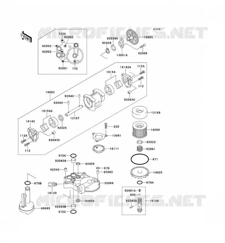 POMPE A HUILE Kawasaki MOTOS 1100 1999 ZZR1100  ZX1100-D7