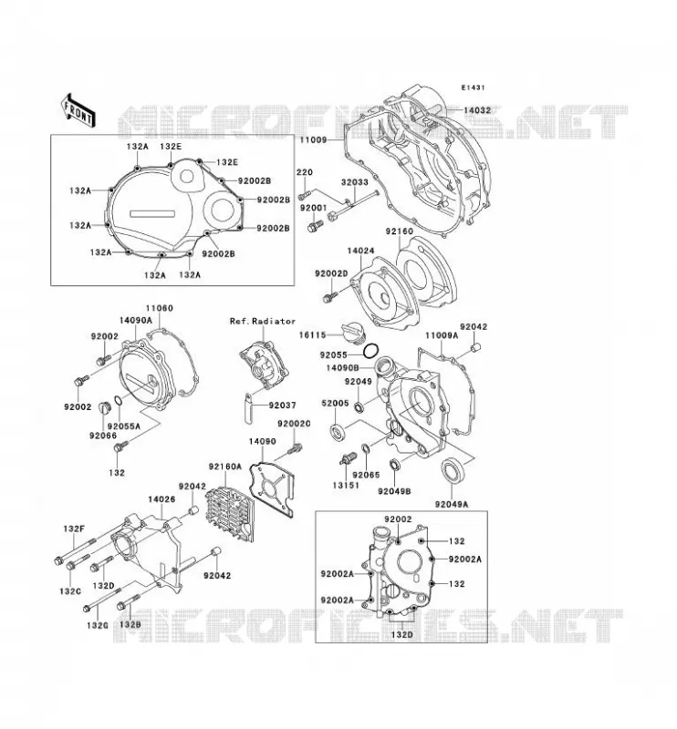 COUVERCLES MOTEUR Kawasaki MOTOS 1100 1996 GPZ1100  ZX1100-E2
