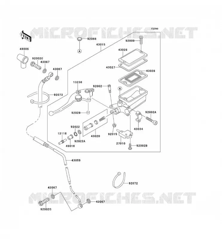 EMBRAYAGE MAITRE CYLINDRE Kawasaki MOTOS 1100 1996 GPZ1100  ZX1100-E2