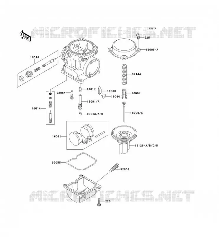 PI&Egrave;CES DE CARBURATEUR Kawasaki MOTOS 1100 1996 GPZ1100  ZX1100-E2