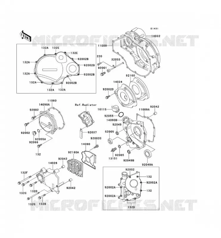 COUVERCLES MOTEUR Kawasaki MOTOS 1100 1996 GPZ1100  ZX1100-E2