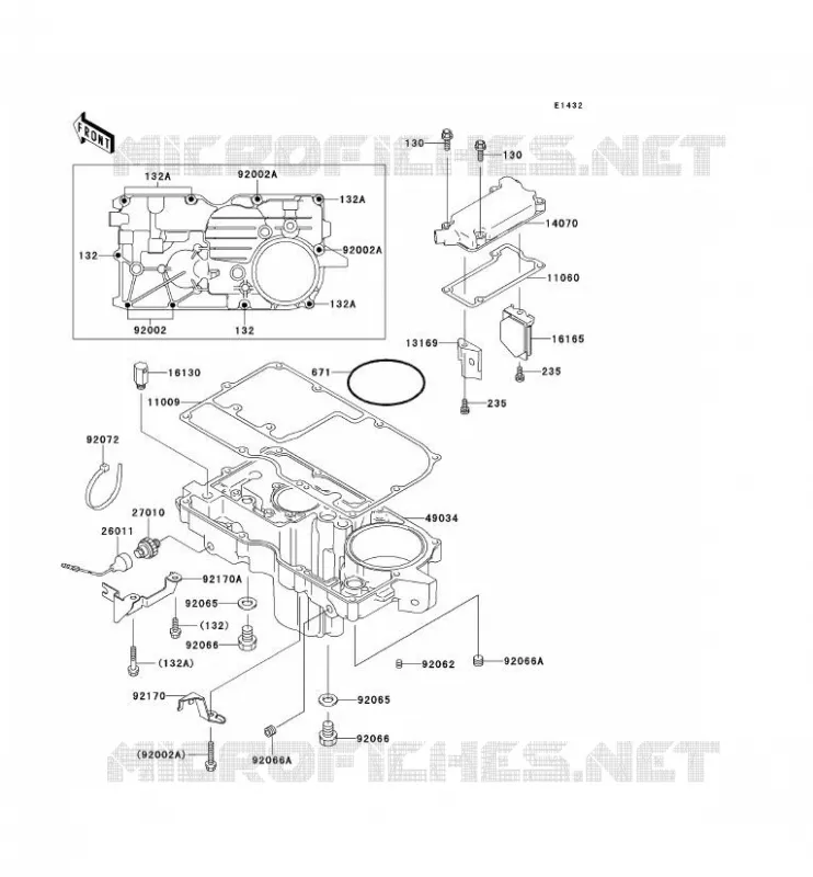COUVERCLE RENIFLARD/CARTER D'HUILE Kawasaki MOTOS 1100 1997 GPZ1100  ZX1100-E3