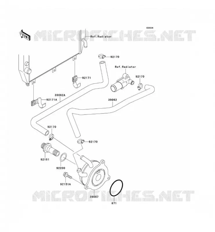 RADIATEUR D'HUILE Kawasaki MOTOS 1200 2000 NINJA ZX-12R  ZX1200-A1H