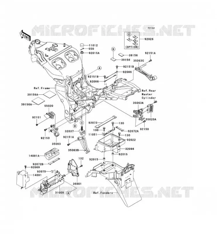 SUPPORT BATTERIE Kawasaki MOTOS 1200 2000 NINJA ZX-12R  ZX1200-A1H