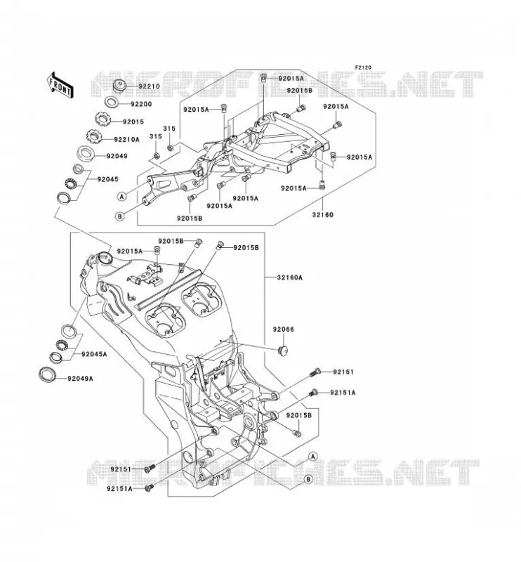 CH&Acirc;SSIS Kawasaki MOTOS 1200 2000 NINJA ZX-12R  ZX1200-A1H