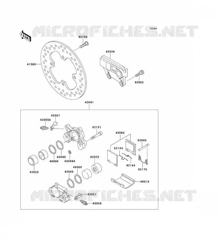 FREIN ARRIERE Kawasaki MOTOS 1200 2000 NINJA ZX-12R  ZX1200-A1H