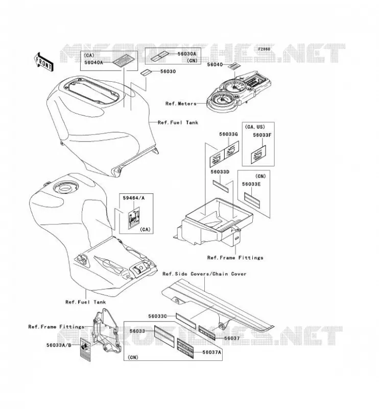 LABEL Kawasaki MOTOS 1200 2002 NINJA ZX-12R  ZX1200-B1