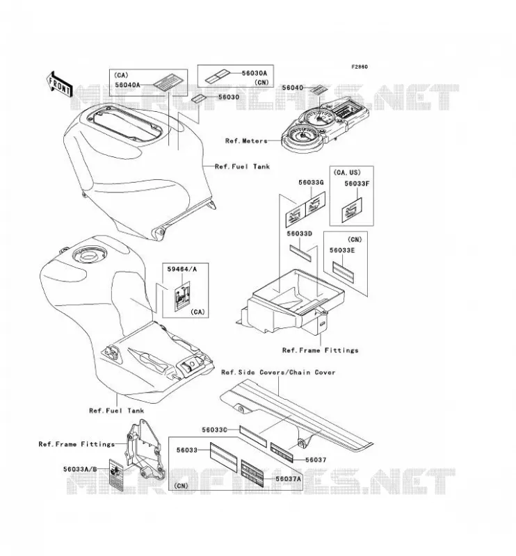 LABEL Kawasaki MOTOS 1200 2002 NINJA ZX-12R  ZX1200-B1