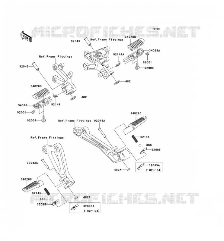 REPOSE PIED Kawasaki MOTOS 1200 2003 NINJA ZX-12R  ZX1200-B2H