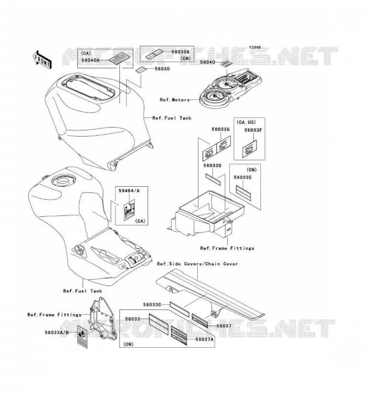 LABEL Kawasaki MOTOS 1200 2004 NINJA ZX-12R  ZX1200-B3