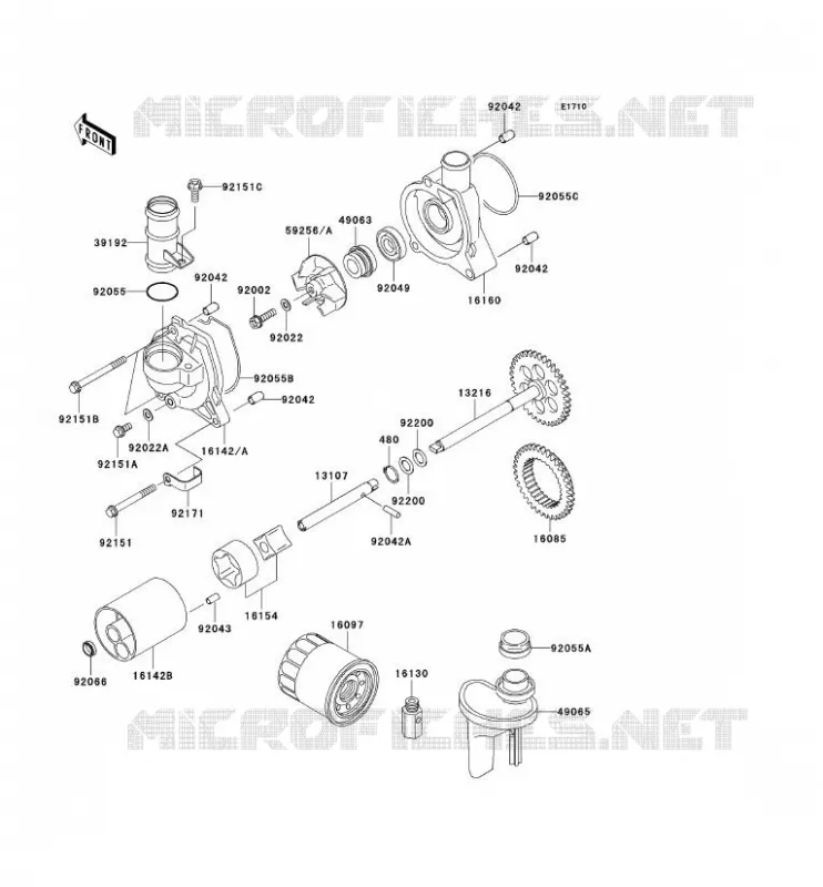POMPE A HUILE/FILTRE &Agrave; HUILE Kawasaki MOTOS 1200 2004 NINJA ZX-12R  ZX1200-B3