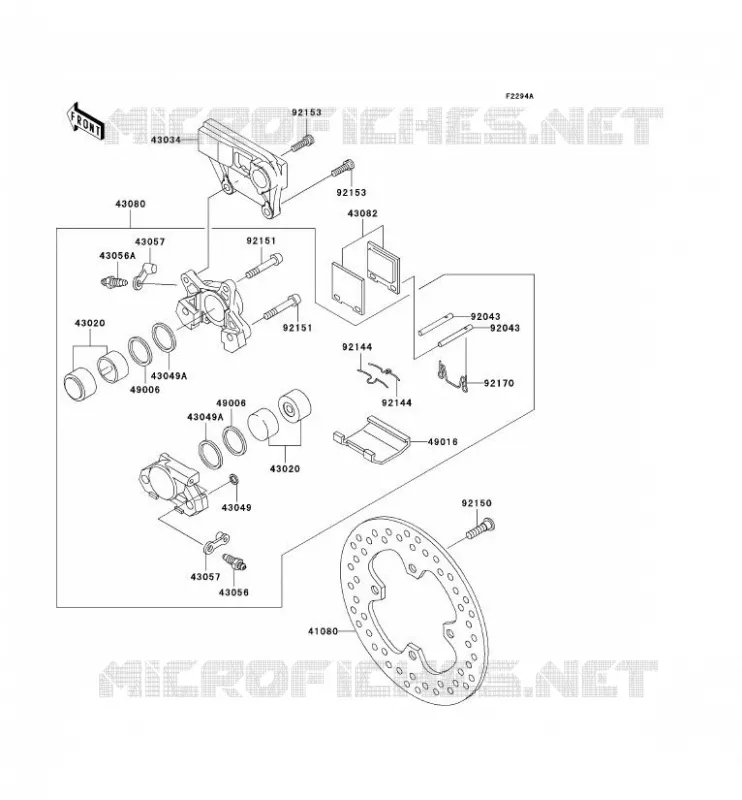 FREIN ARRIERE Kawasaki MOTOS 1200 2004 NINJA ZX-12R  ZX1200-B3H