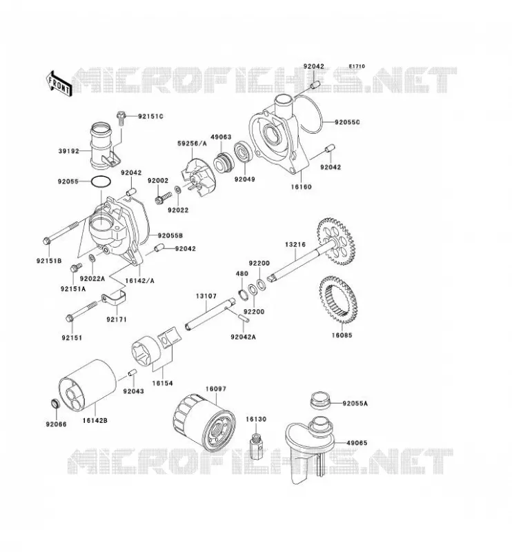 POMPE A HUILE/FILTRE &Agrave; HUILE Kawasaki MOTOS 1200 2005 NINJA ZX-12R  ZX1200-B4