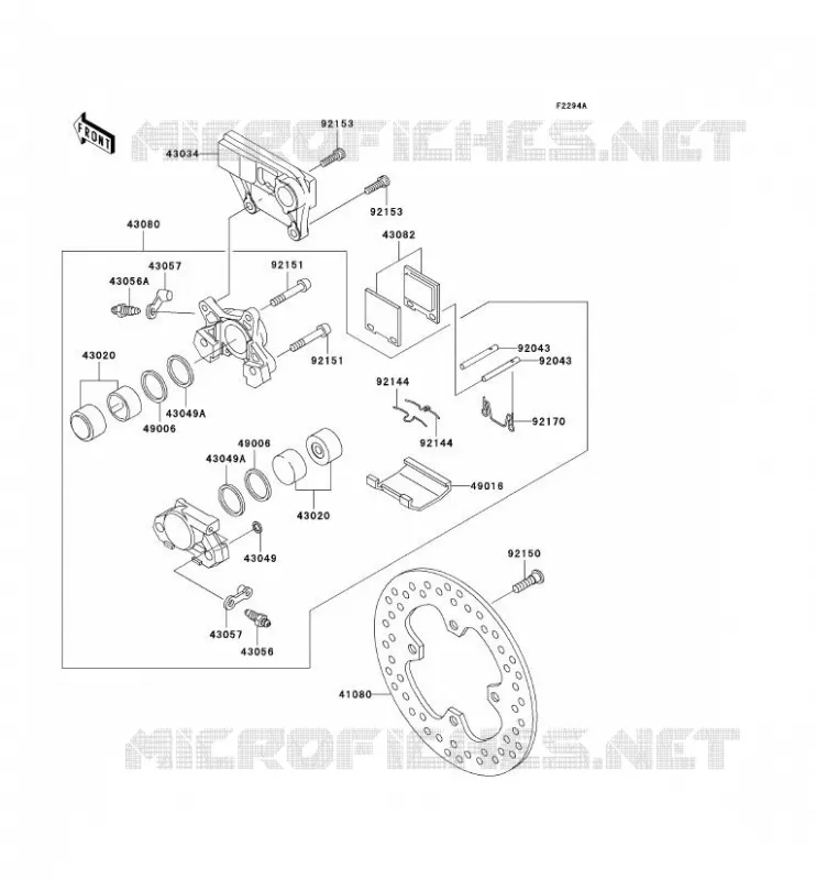 FREIN ARRIERE Kawasaki MOTOS 1200 2005 NINJA ZX-12R  ZX1200-B4H