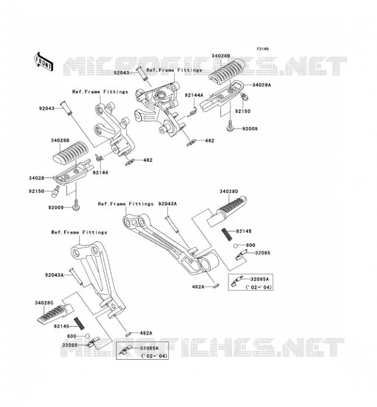 REPOSE PIED Kawasaki MOTOS 1200 2002 ZZR1200  ZX1200-C1