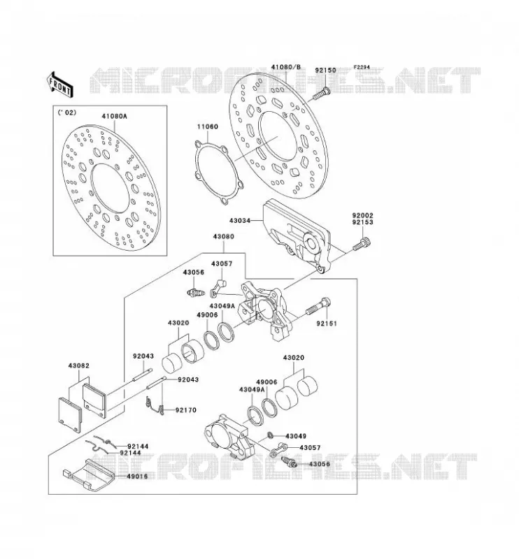 FREIN ARRIERE Kawasaki MOTOS 1200 2003 ZZR1200  ZX1200-C2