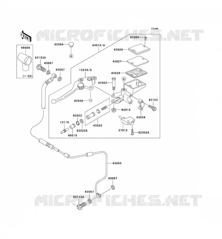 EMBRAYAGE MAITRE CYLINDRE Kawasaki MOTOS 1200 2003 ZZR1200  ZX1200-C2
