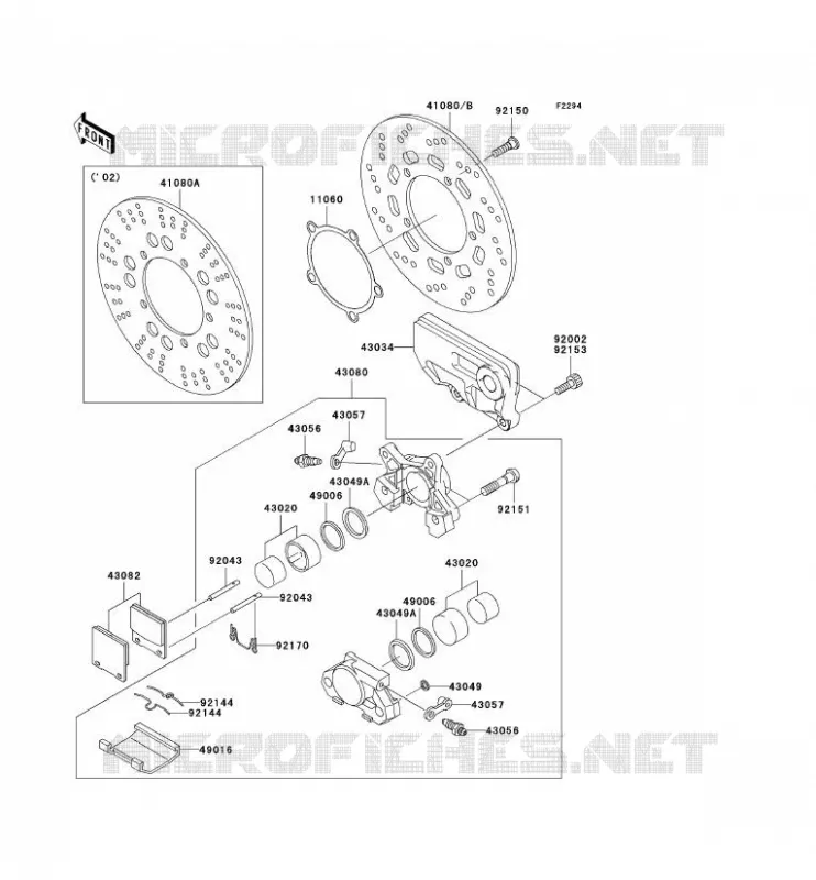 FREIN ARRIERE Kawasaki MOTOS 1200 2003 ZZR1200  ZX1200-C2